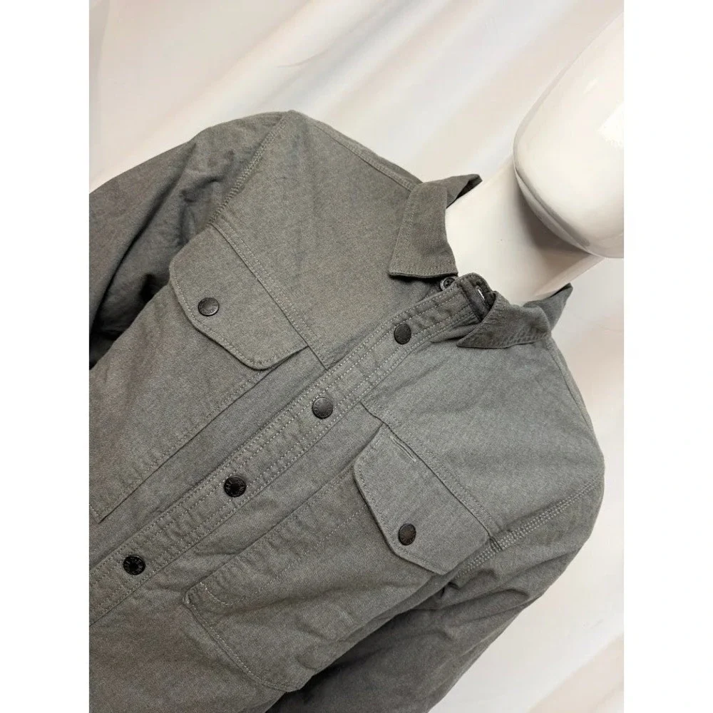 The North Face Mens Campshire Sherpa Fleece Lined Shirt Jacket Grey M NEW